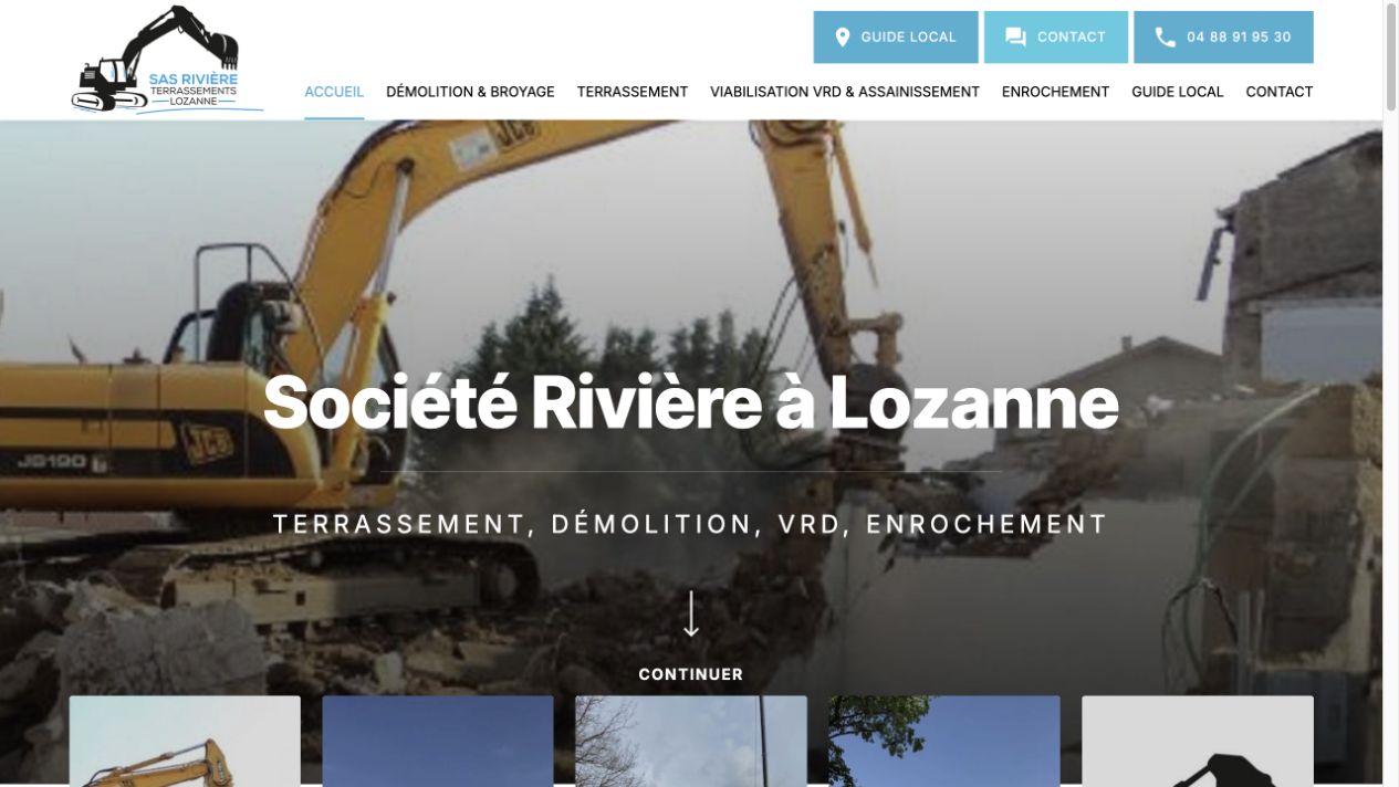 Capture du site de Société Rivière