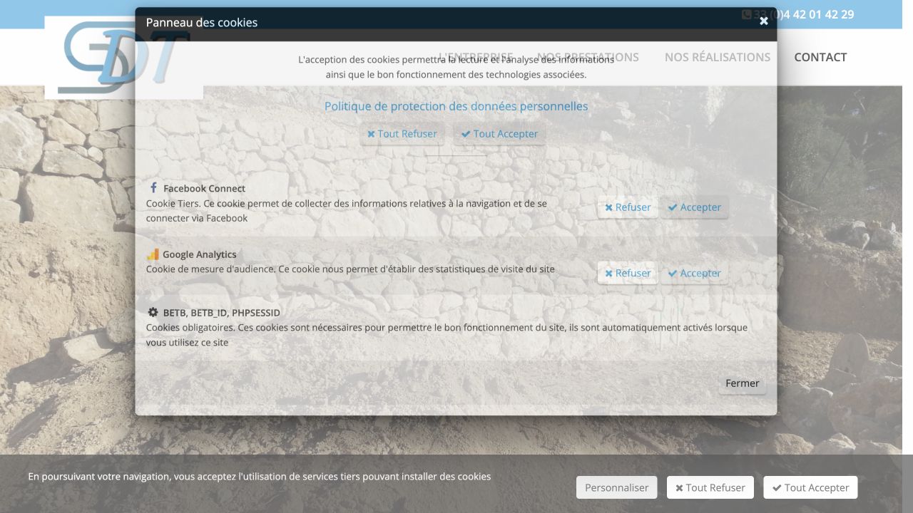 Capture du site de Deltenre Terrassement — SDT