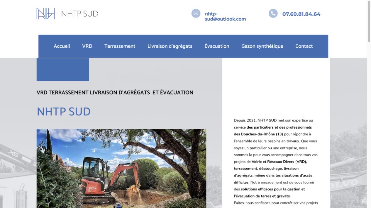 Capture du site de NHTP Sud